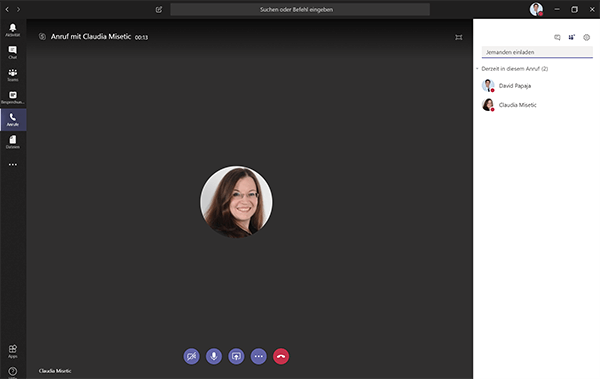 Videoanruf bei Microsoft Teams