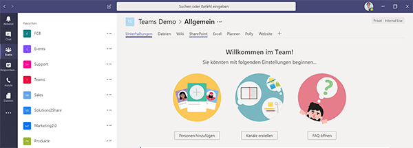 Teams und Kanäle in Microsoft Teams