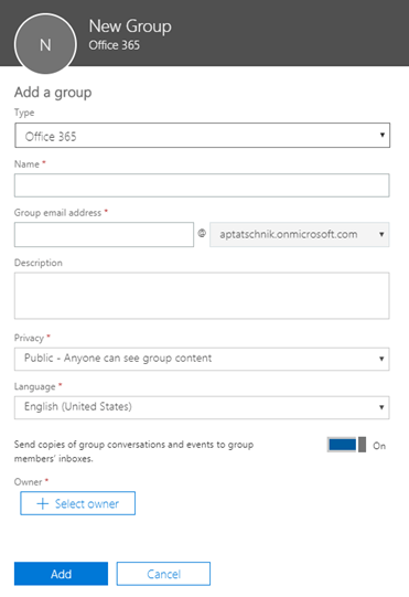 Create Office 365 Groups with Admin Center