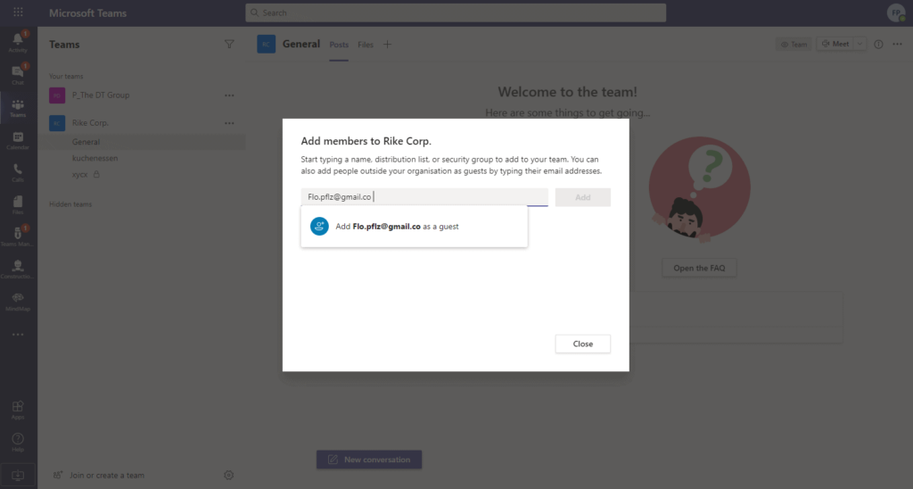 Add guests to Microsoft Teams