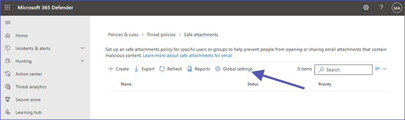Erweiterter Bedrohungsschutz im Microsoft 365 Security Center