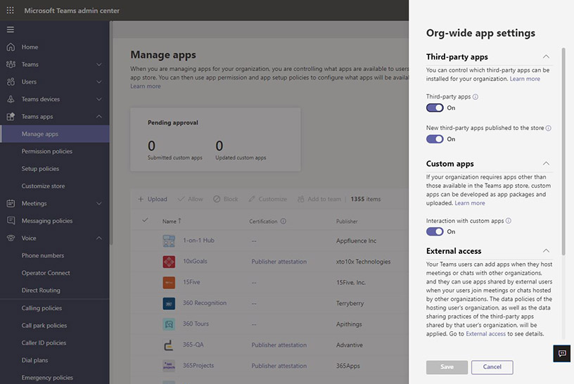 Manage the Updates app for your organization - Microsoft Teams