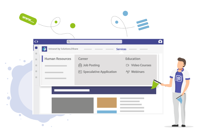 Mega menú para su intranet en Microsoft Teams Mega menú para su intranet en Microsoft Teams