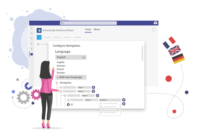 Navegación multilingüe en la intranet de Microsoft Teams Navegación multilingüe en la intranet de Microsoft Teams