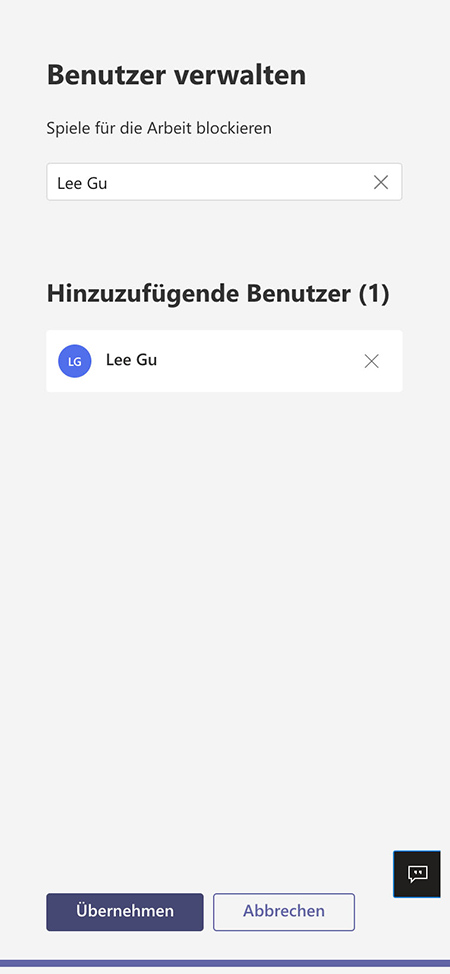 App Berechtigungsrichtlinien Benutzer verwalten