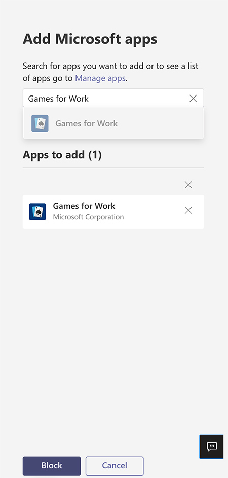 Block Separate Apps Microsoft Teams