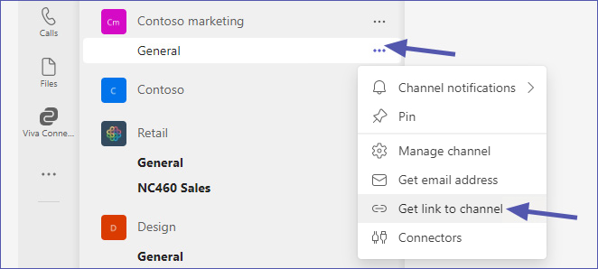 Get link to channel in Microsoft Teams