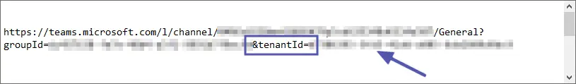 Microsoft Teams tenant ID in channel link