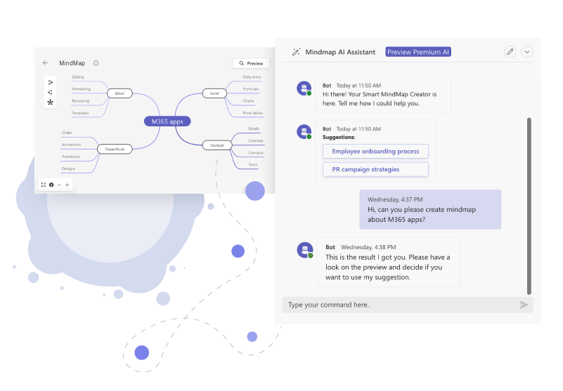 Create Mindmaps in Microsoft Teams with AI MindMap - the Powerful and Fully Integrated Mindmap Tool